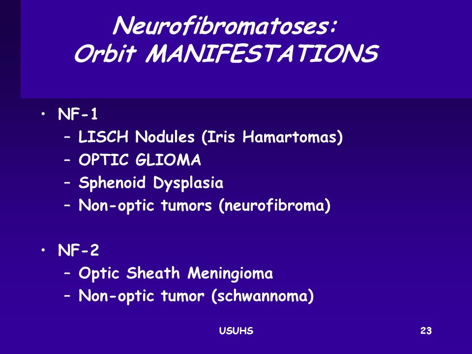 Neurofibromatoses: Orbit MANIFESTATIONS