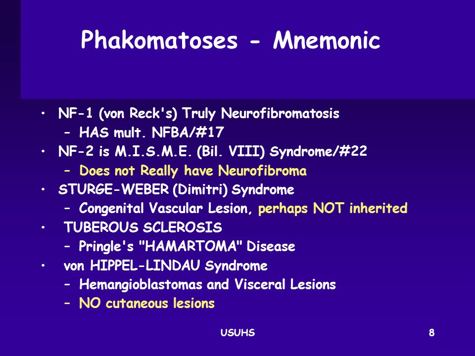 Phakomatoses - Mnemonic