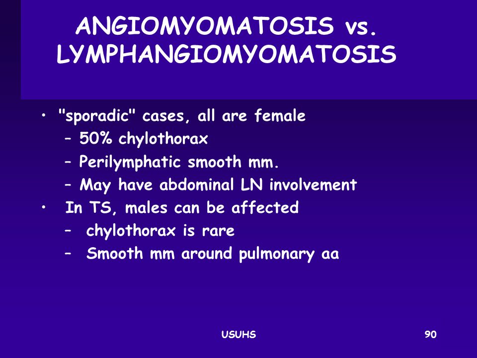 ANGIOMYOMATOSIS vs. LYMPHANGIOMYOMATOSIS