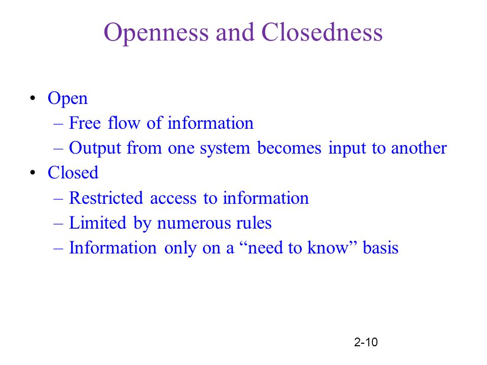 Openness and Closedness