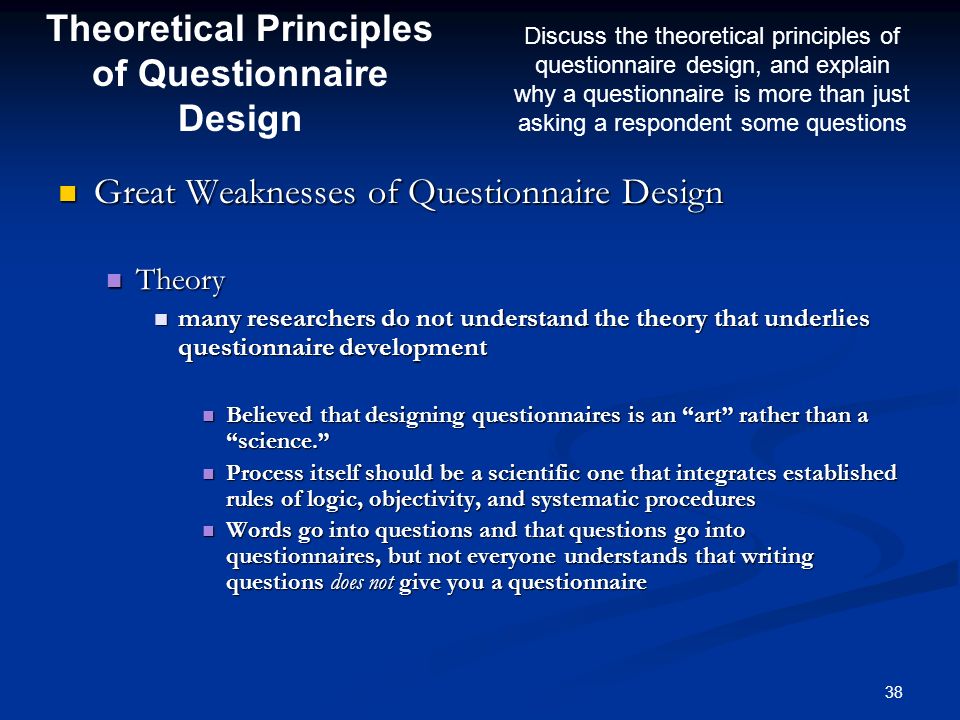 Theoretical Principles of Questionnaire Design
