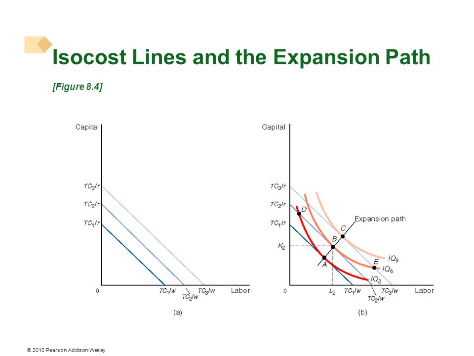 Isocost Lines and the Expansion Path [Figure 8.4]