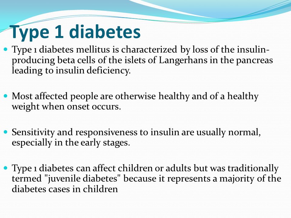 type 1 diabetes mellitus presentation