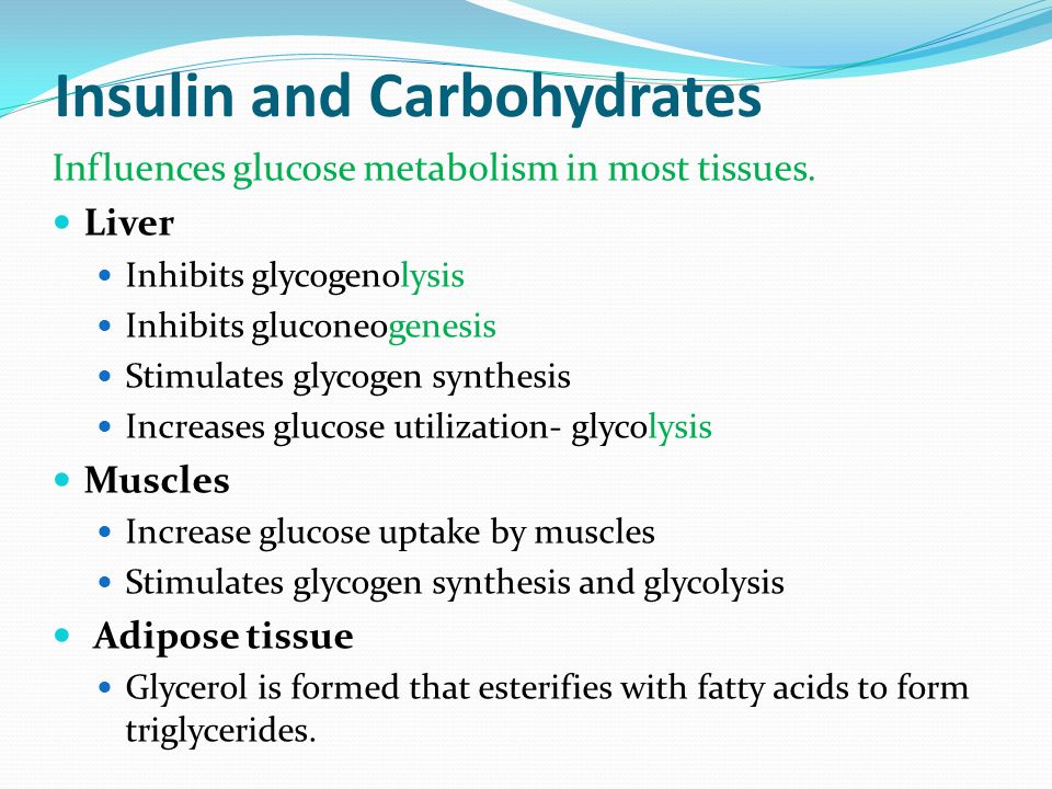 Insulin and Carbohydrates