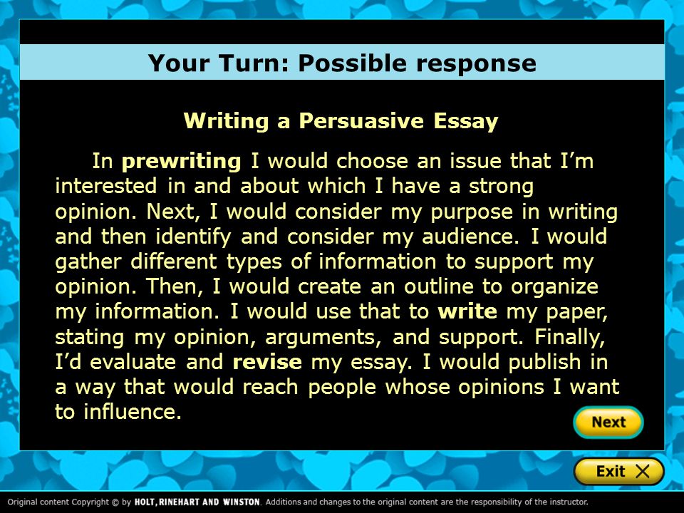 Your Turn: Possible response
