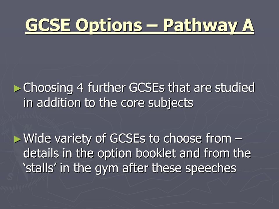 GCSE Options – Pathway A