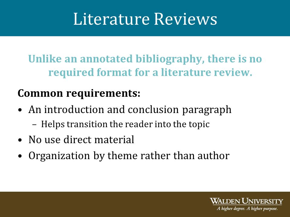 literature review vs bibliography