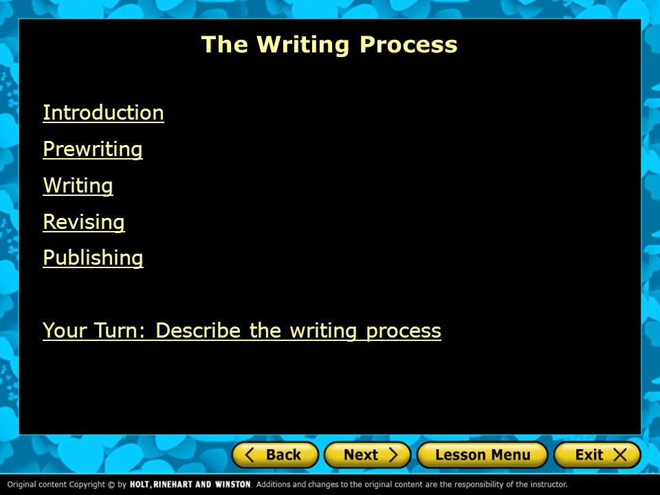 The Writing Process Introduction Prewriting Writing Revising