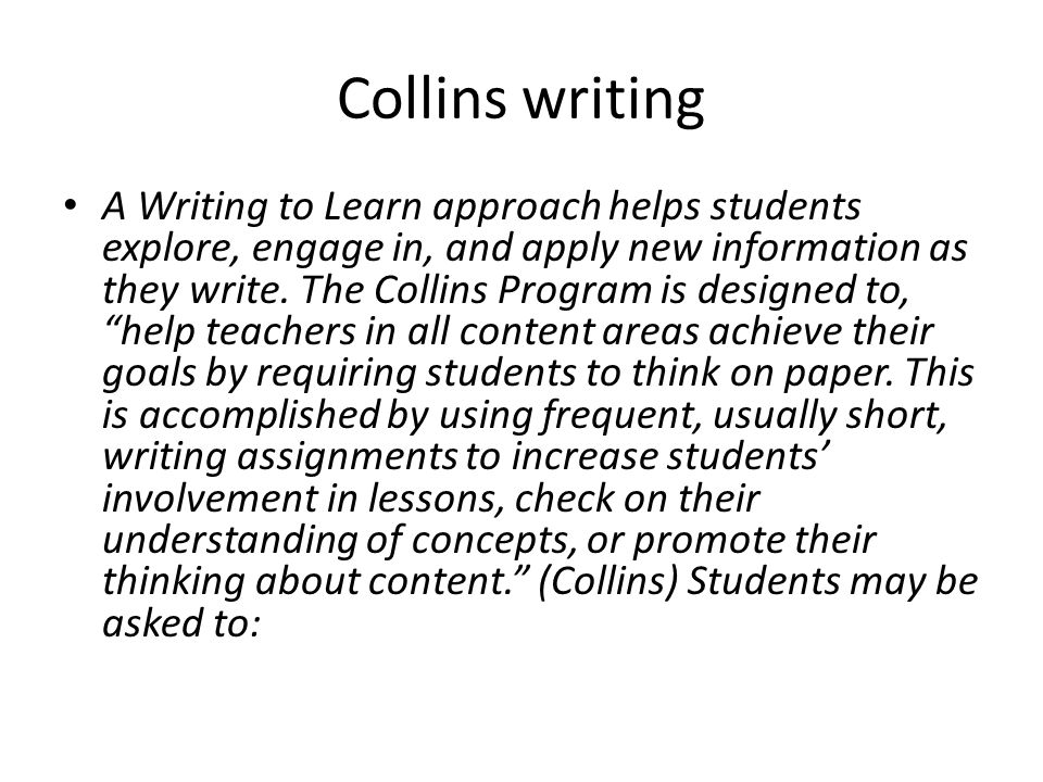 Collins writing