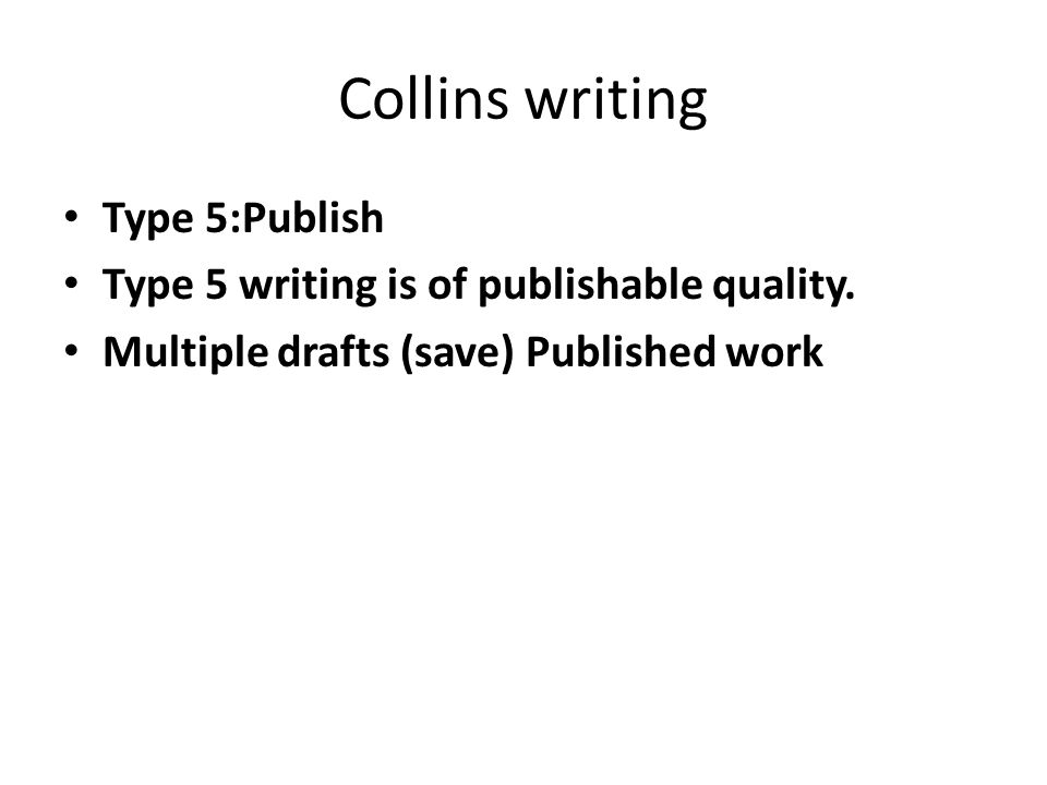 Collins writing Type 5:Publish