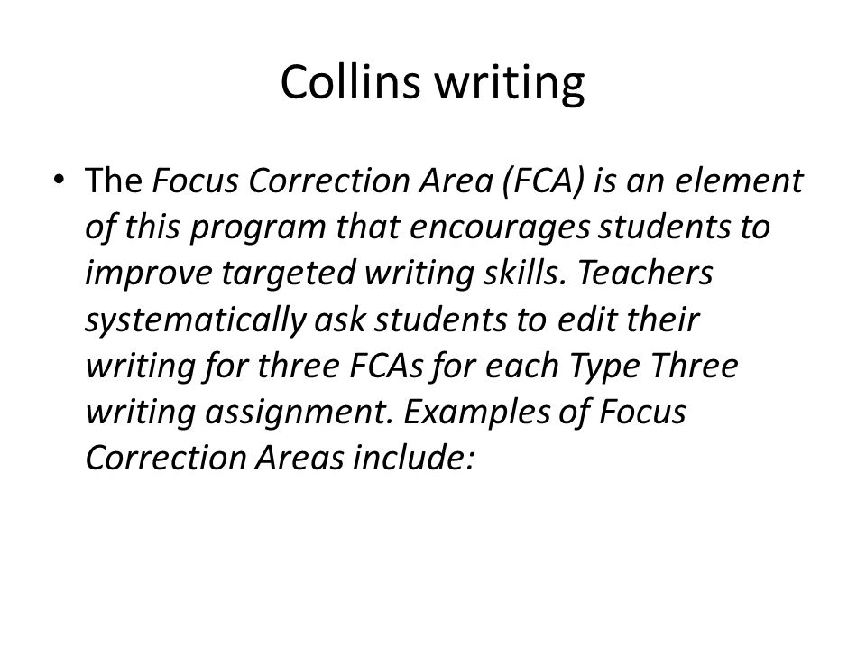 Collins writing