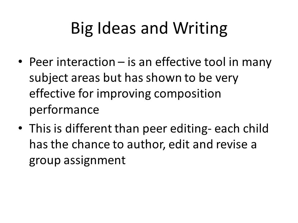 Big Ideas and Writing