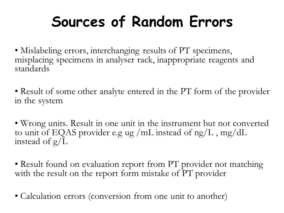 Sources of Random Errors