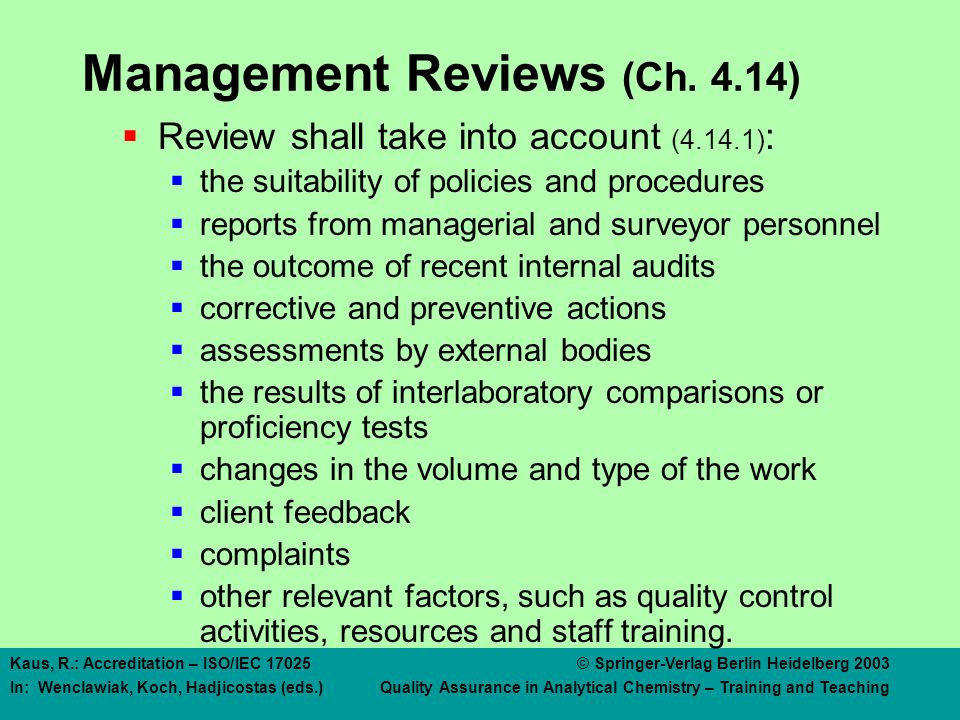 iso 17025 2017 management review