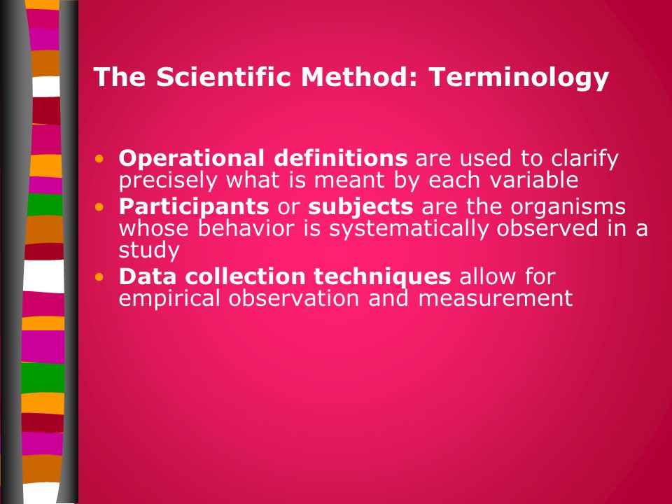 The Scientific Method: Terminology