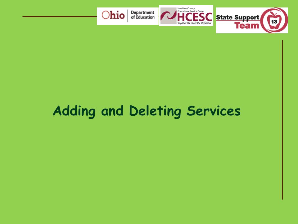 Adding and Deleting Services