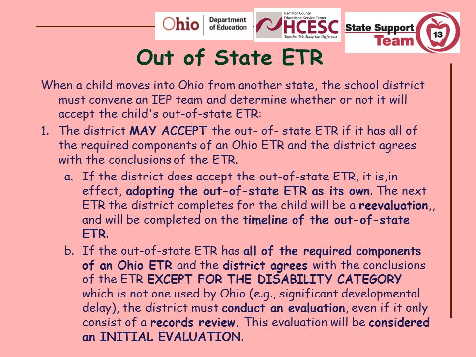 Out of State ETR