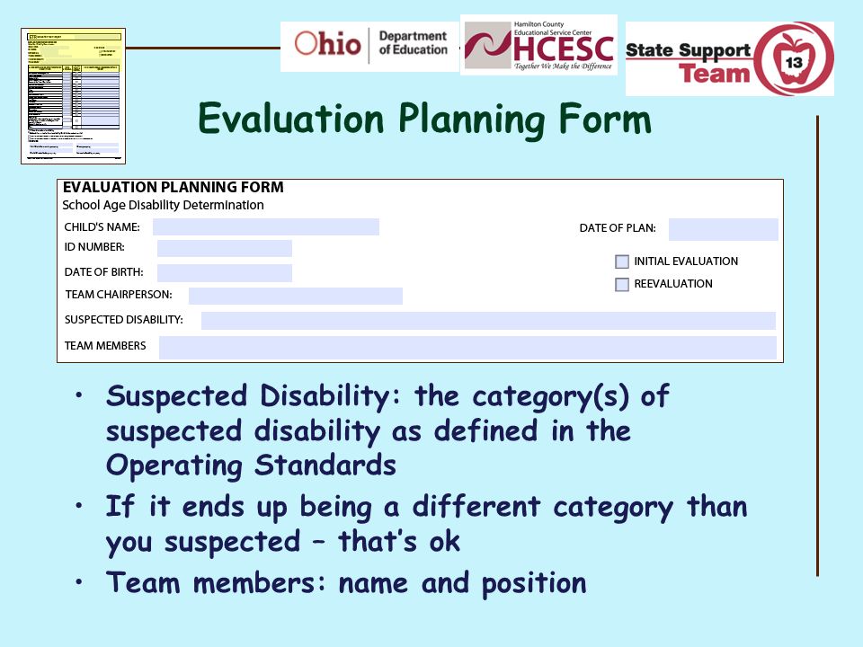Evaluation Planning Form