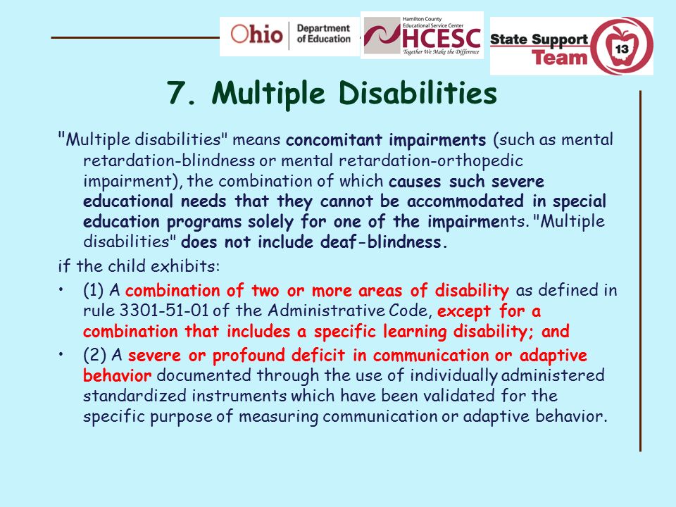 7. Multiple Disabilities