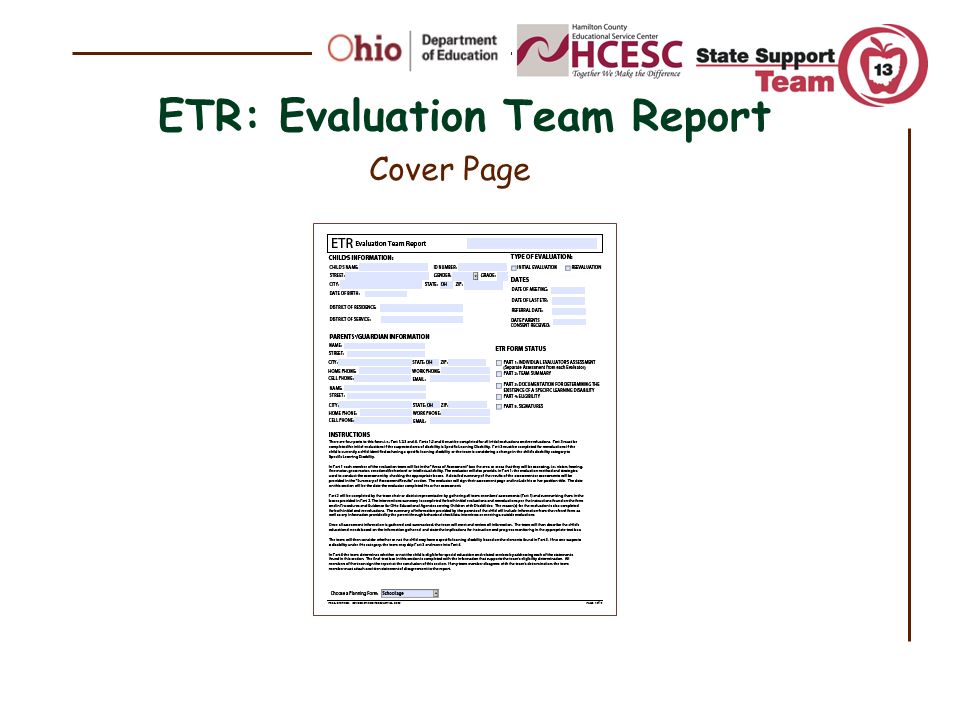 ETR: Evaluation Team Report