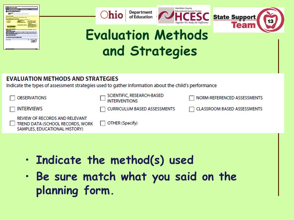 Evaluation Methods and Strategies