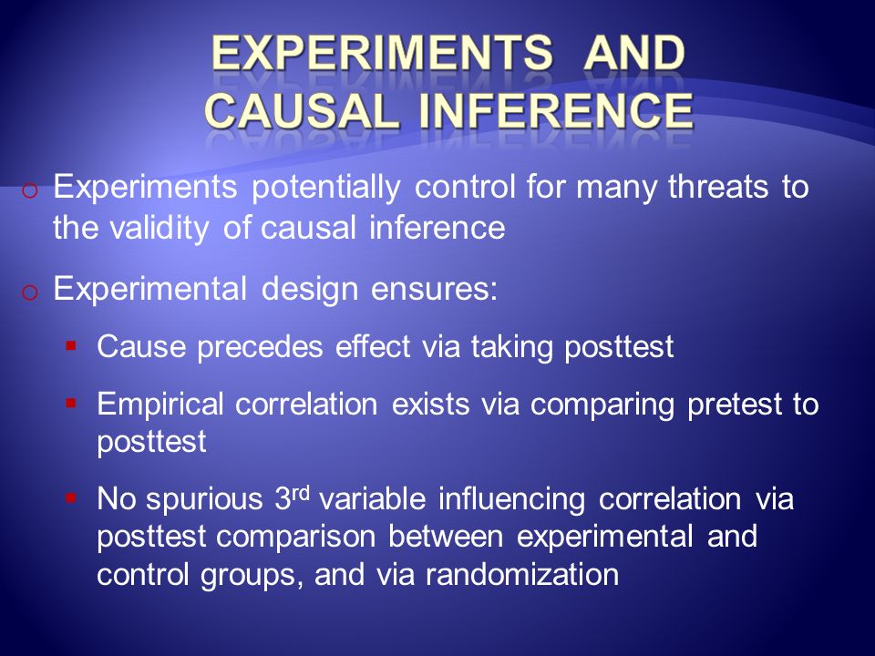 Experiments and Causal Inference