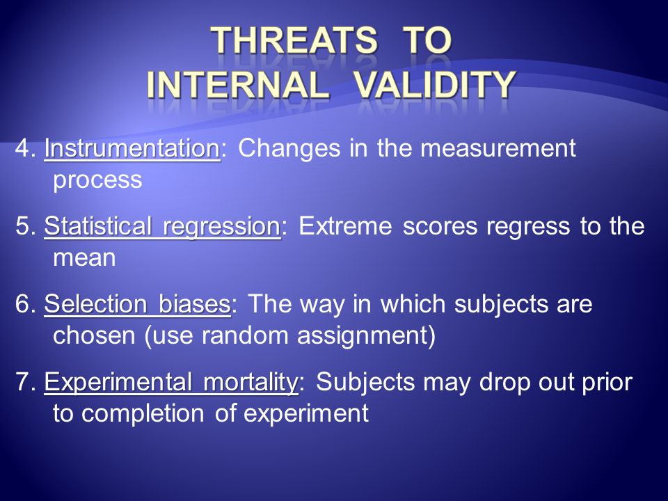 Threats to Internal Validity