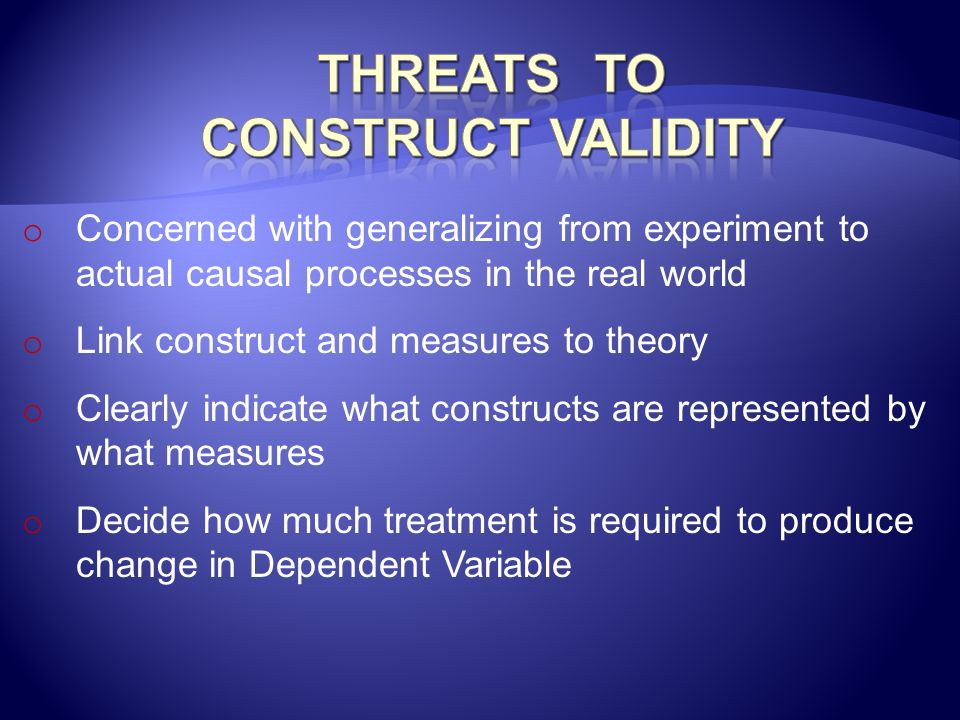 Threats to Construct Validity