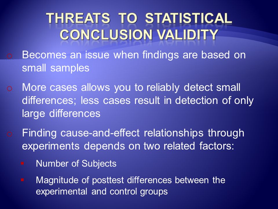 Threats to Statistical Conclusion Validity