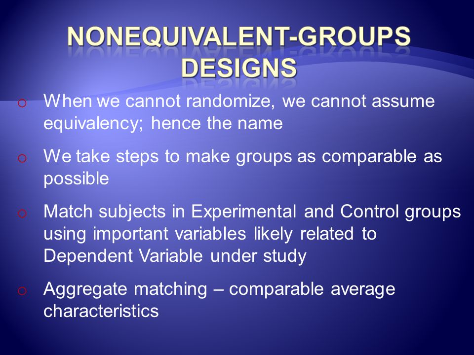 Nonequivalent-Groups Designs