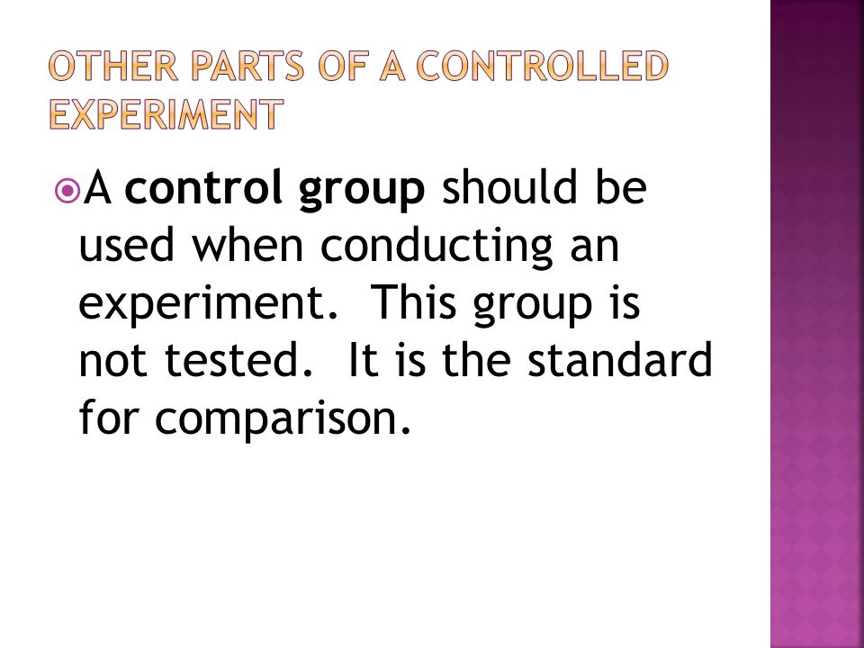 Other parts of a controlled experiment