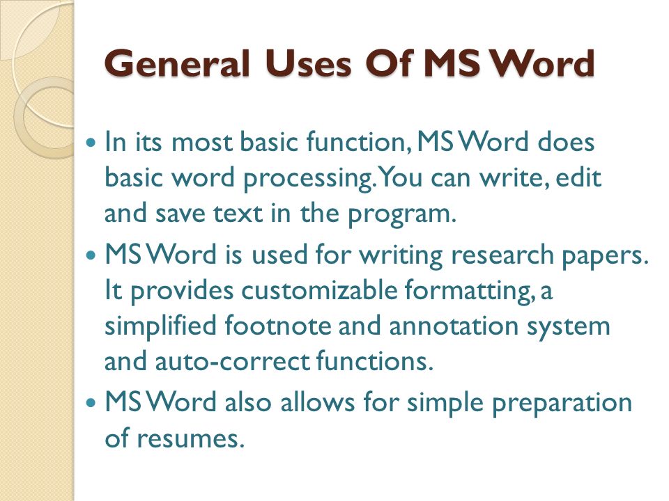 Uses Of Microsoft Word In A Doctor's Practice - ppt video online download