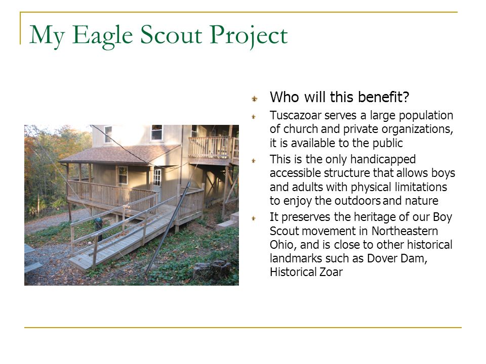 My Eagle Scout Project Who will this benefit