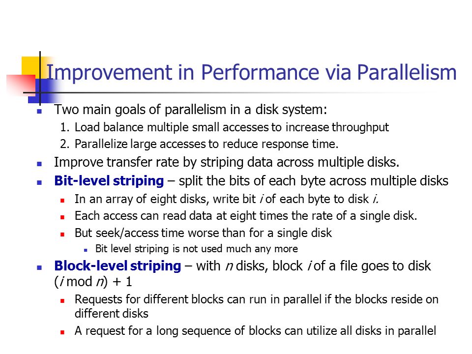 Improvement in Performance via Parallelism
