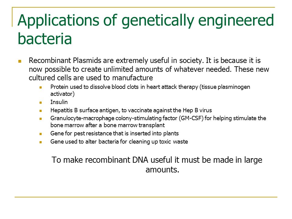 Applications of genetically engineered bacteria