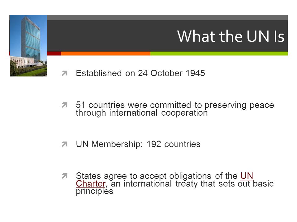 What the UN Is Established on 24 October 1945