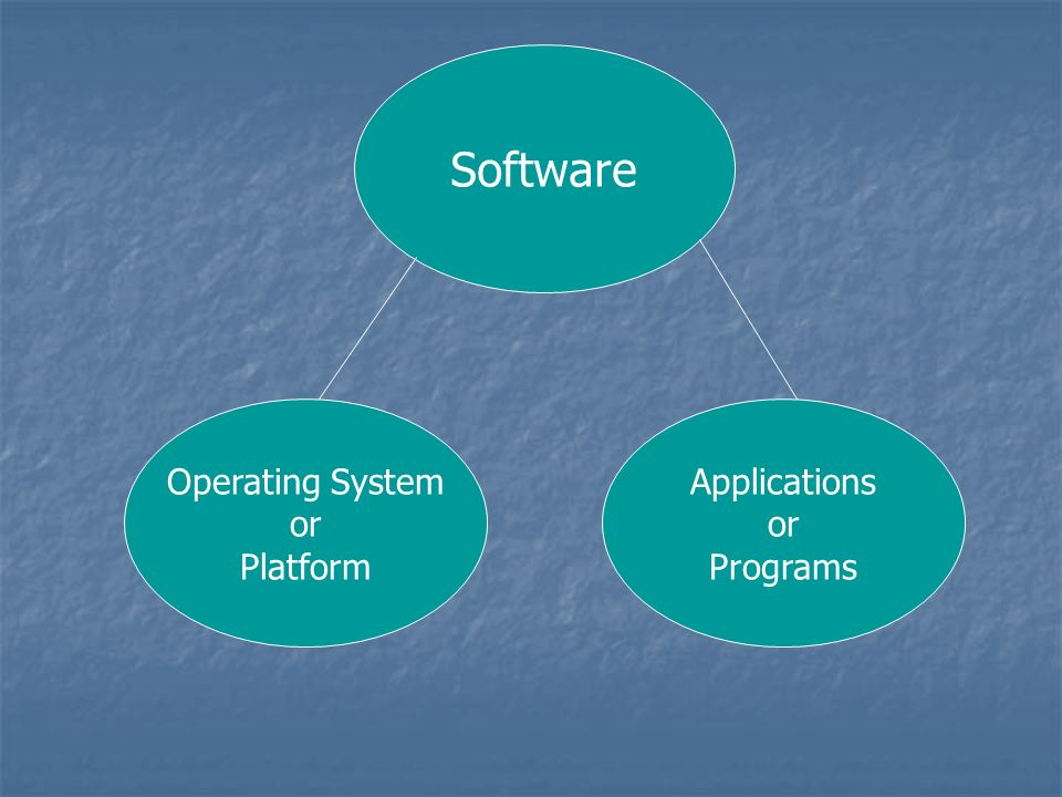 Software Operating System or Platform Applications or Programs