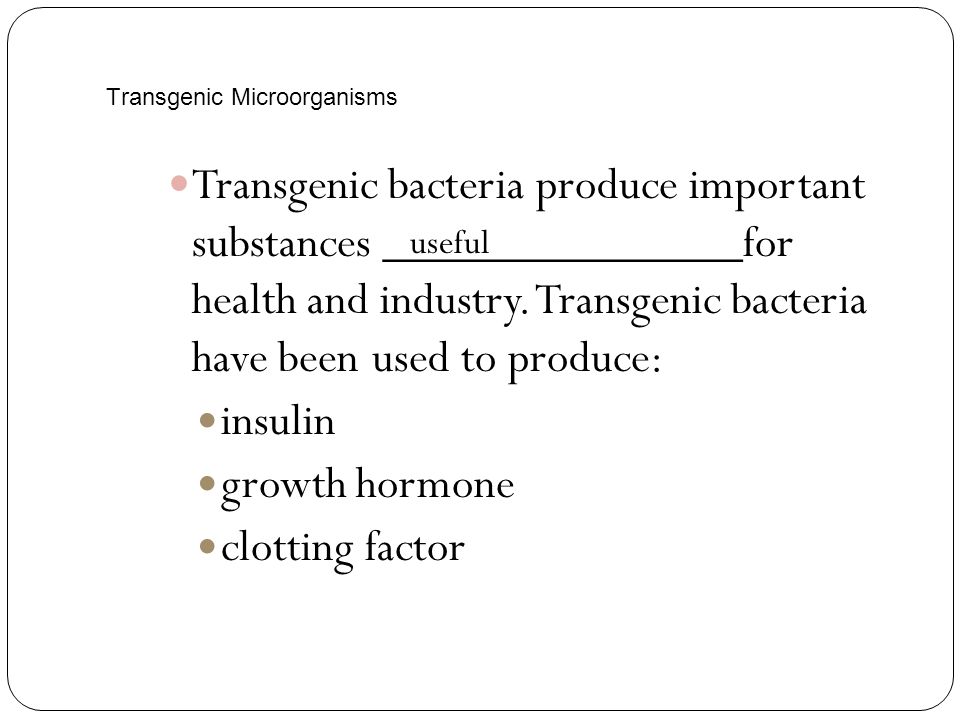Transgenic Microorganisms