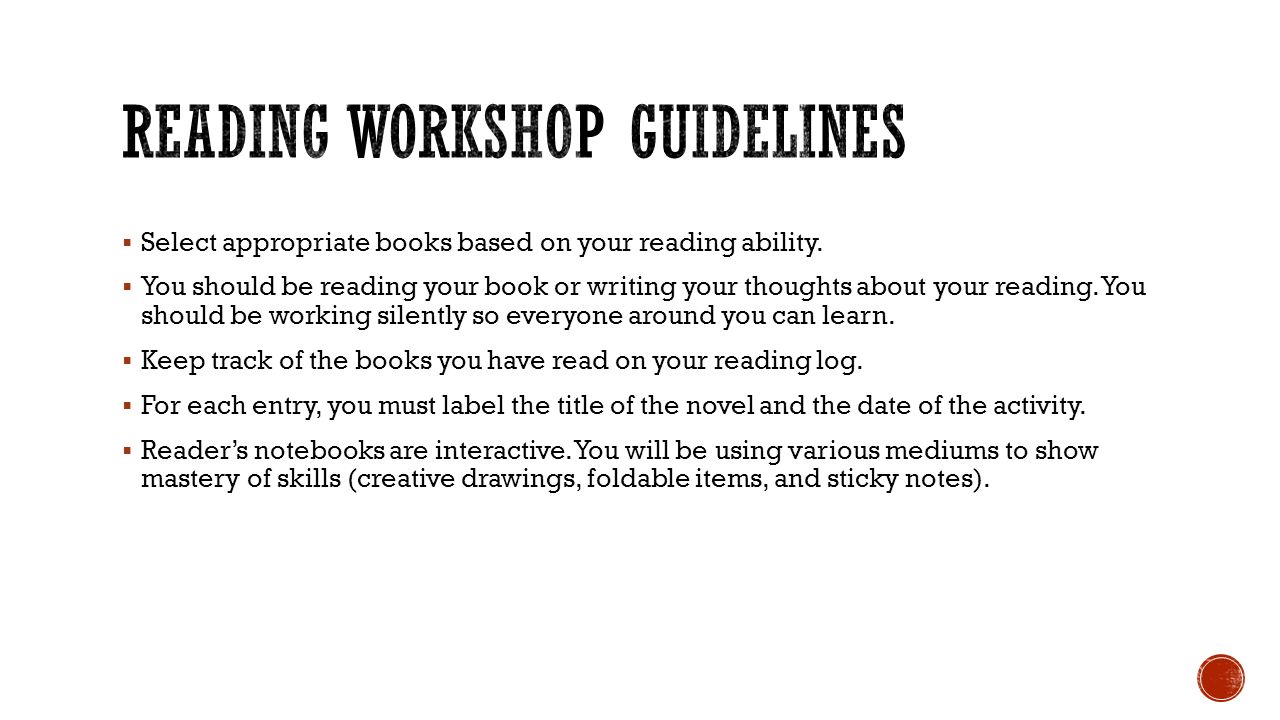 Reading Workshop Guidelines