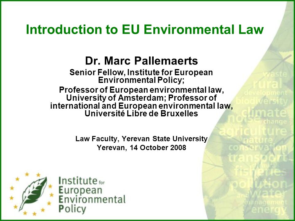 Introduction to EU Environmental Law