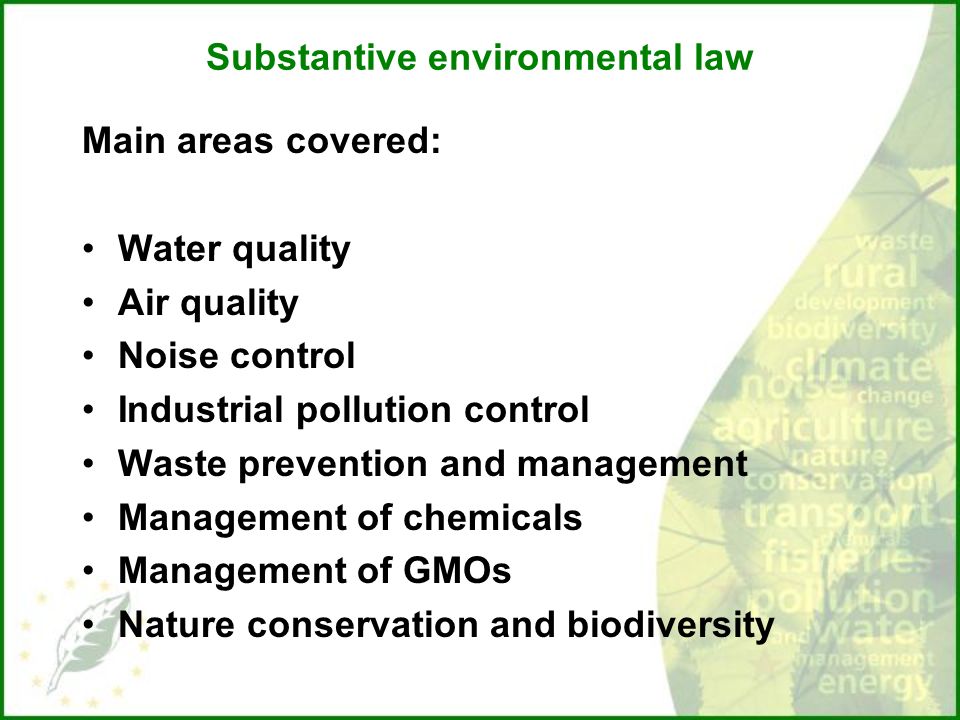 Substantive environmental law