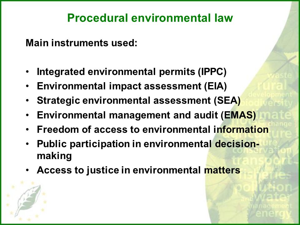 Procedural environmental law