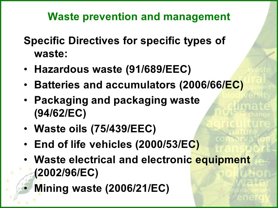 Waste prevention and management