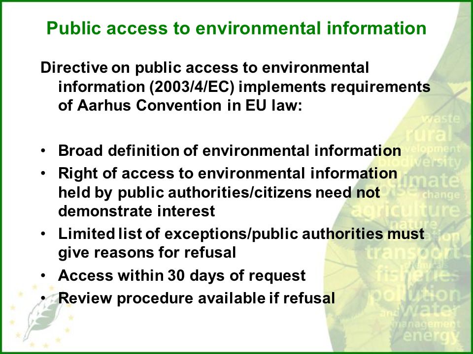 Public access to environmental information