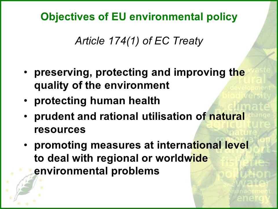 Objectives of EU environmental policy