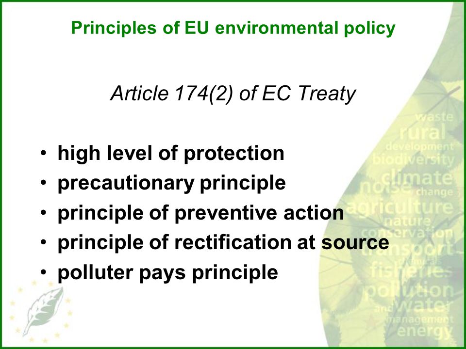 Principles of EU environmental policy