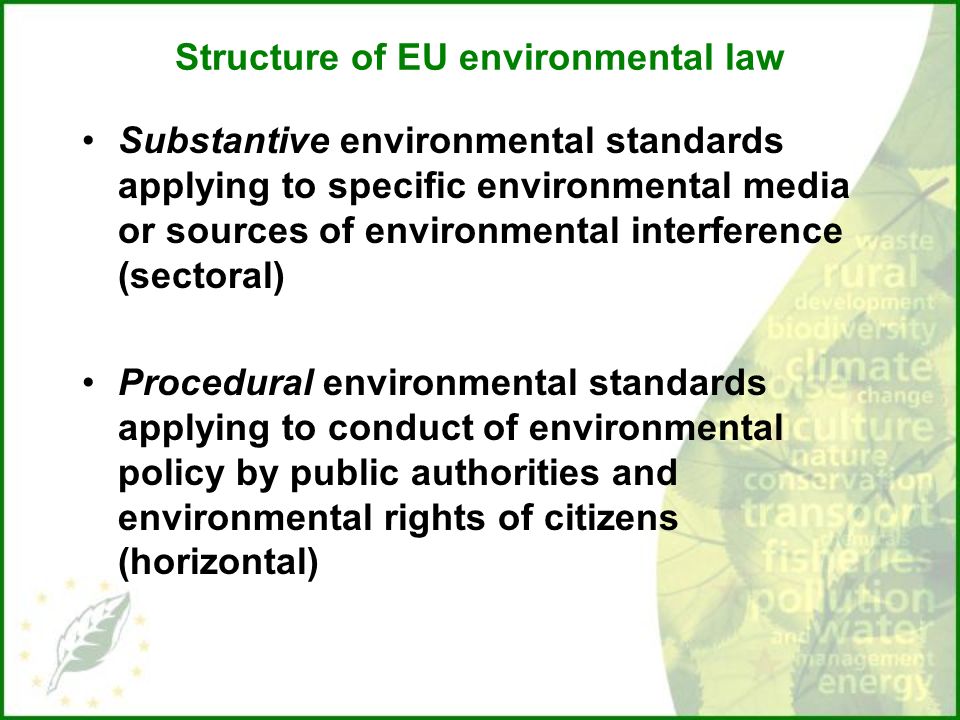 Structure of EU environmental law