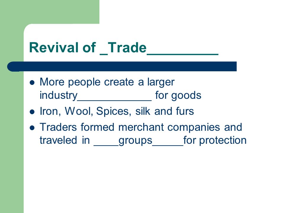 Revival of _Trade_________