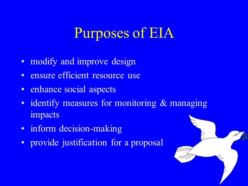 Purposes of EIA modify and improve design