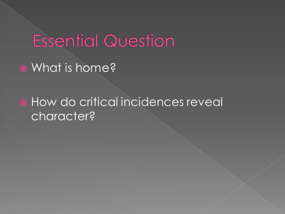 Essential Question What is home